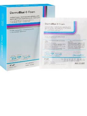 DermaBlue+ Foam Wound Dressing 4"x4" - Box of 10 - Expiry 2030